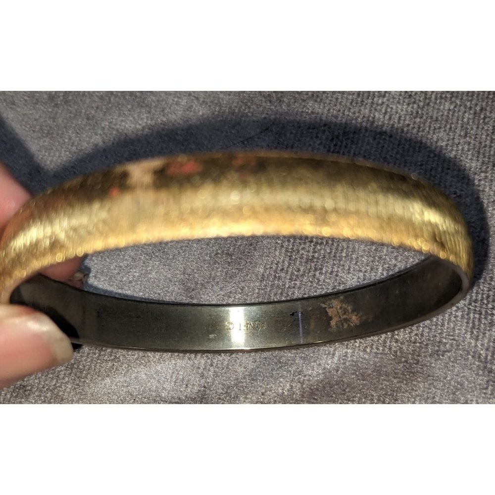Monet Vintage Textured Gold Bangle - Picture 5 of 5